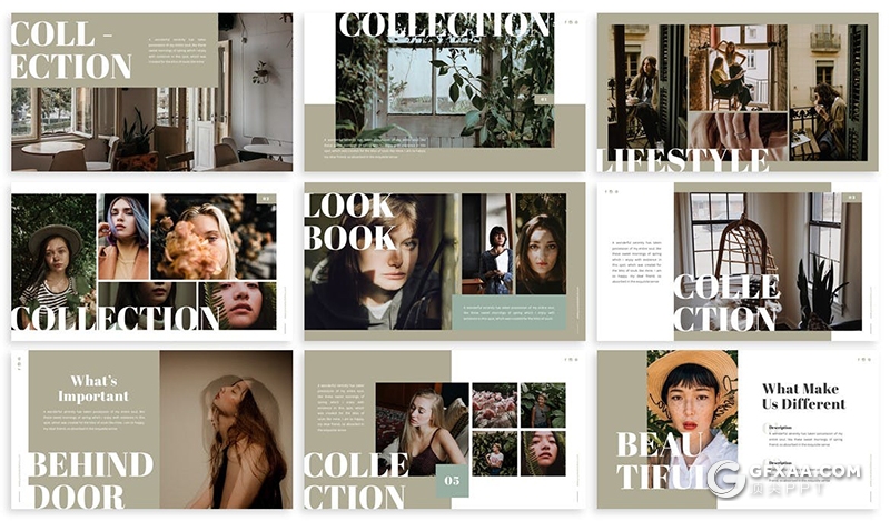 30页欧美时尚杂志风格时尚模特秀画册PPT模板 - 顶尖PPT