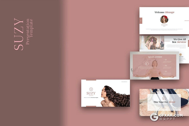 30页女性美容美妆行业主题PPT模板 - 顶尖PPT