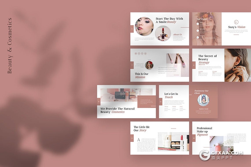 30页女性美容美妆行业主题PPT模板 - 顶尖PPT