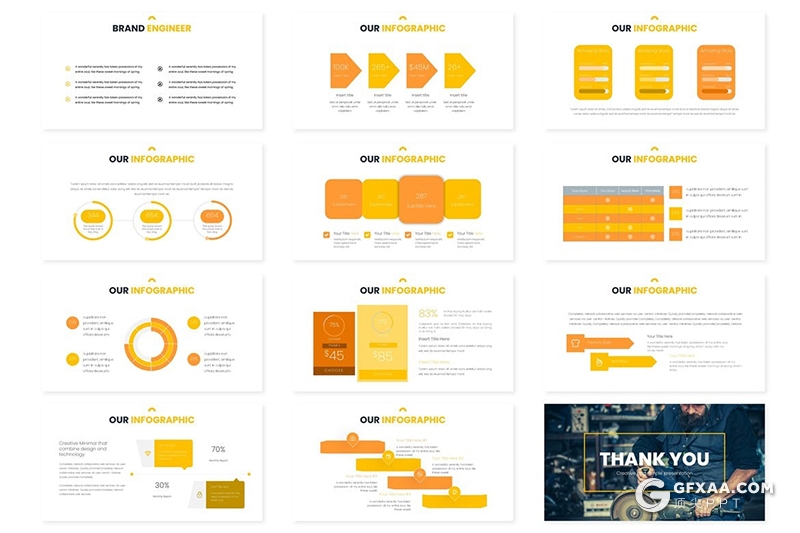 30页扁平化汽车服务维修保养行业keynote模板5种配色 - 顶尖PPT