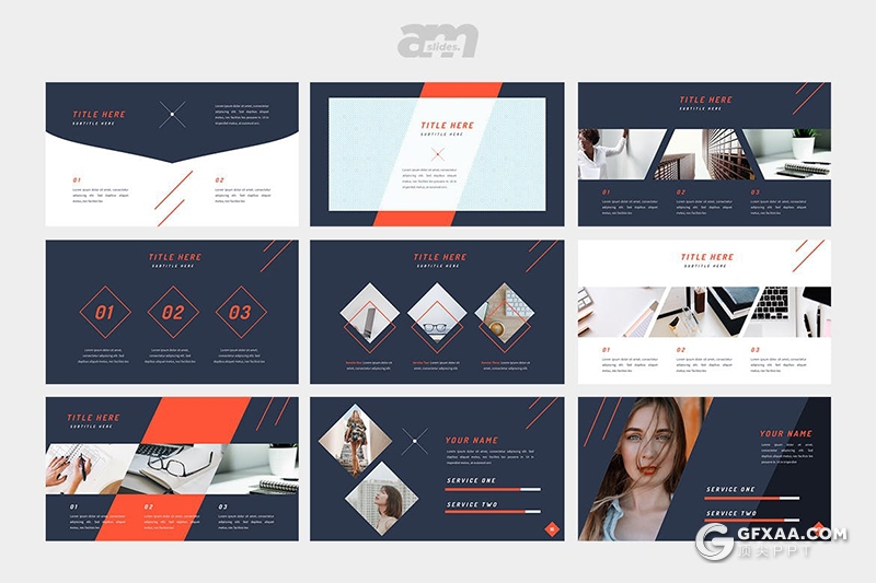 30页简约时尚风格商务通用PPT模板 - 顶尖PPT