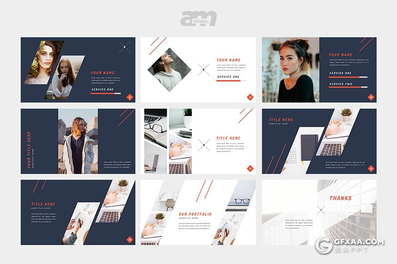 30页简约时尚风格商务通用PPT模板 - 顶尖PPT