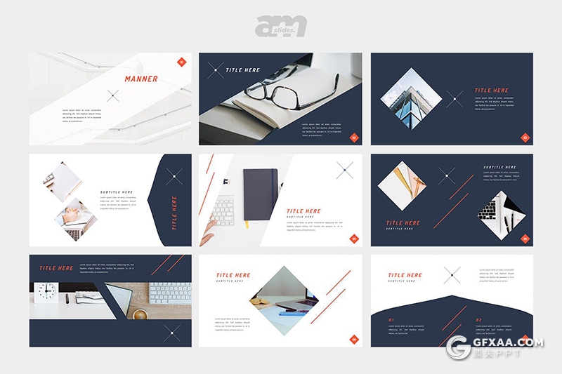 30页简约时尚风格商务通用PPT模板 - 顶尖PPT