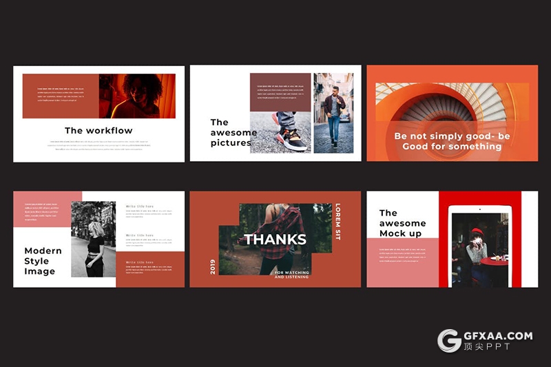 50页彩色时尚潮流模特写真服装秀PPT模板 - 顶尖PPT