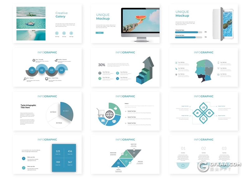 30页简约风格旅游项目展示宣传Google slides模板 - 顶尖PPT