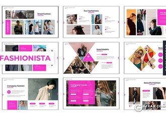 30页时尚服装秀服装行业调研分析Google slides模板5种配色 - 顶尖PPT