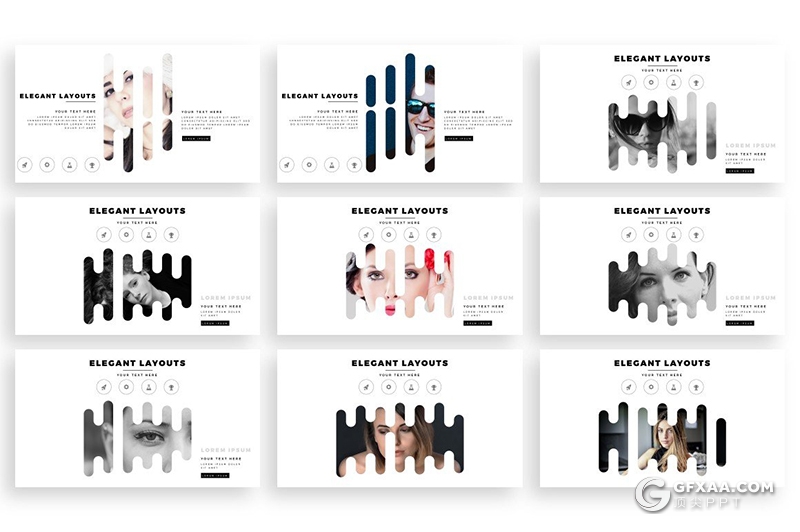 100页创意圆角矩形版式设计女性主题商务风格地图keynote模板 - 顶尖PPT