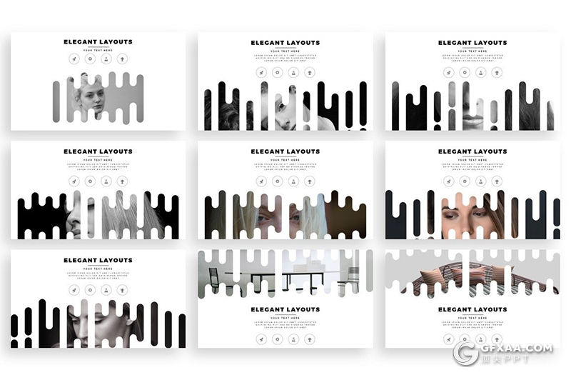 100页创意圆角矩形版式设计女性主题商务风格地图keynote模板 - 顶尖PPT