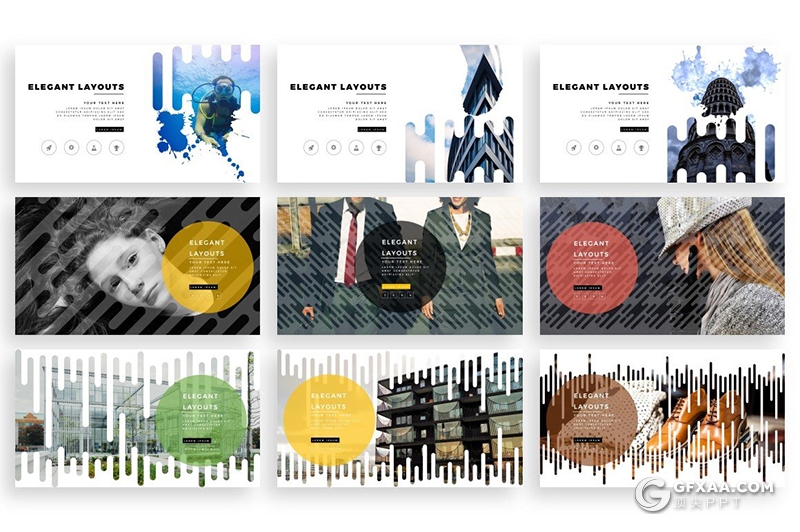 100页创意圆角矩形版式设计女性主题商务风格地图keynote模板 - 顶尖PPT