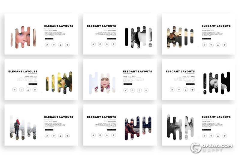 100页创意圆角矩形版式设计女性主题商务风格地图keynote模板 - 顶尖PPT