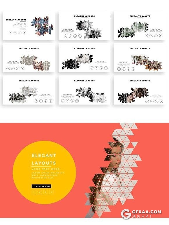 100页菱形组合设计商务数据图表团队介绍图片展示keynote模板 - 顶尖PPT