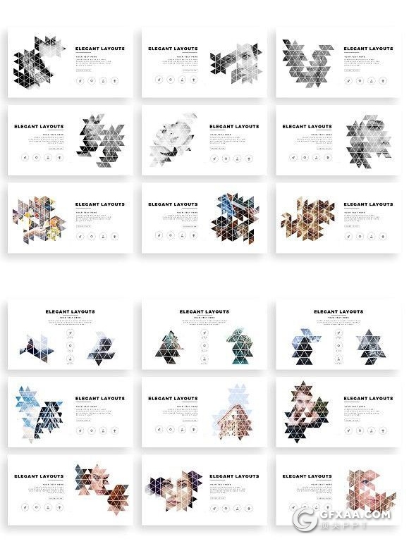 100页菱形组合设计商务数据图表团队介绍图片展示keynote模板 - 顶尖PPT