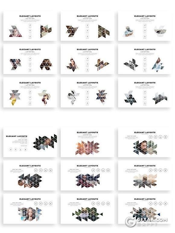 100页菱形组合设计商务数据图表团队介绍图片展示keynote模板 - 顶尖PPT