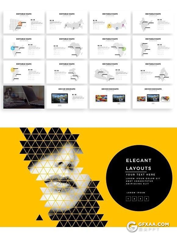 100页菱形组合设计商务数据图表团队介绍图片展示keynote模板 - 顶尖PPT