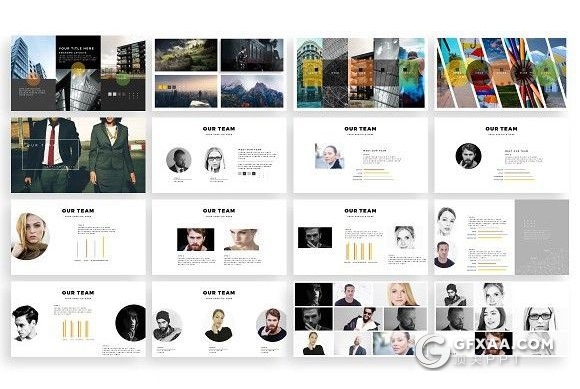 100页菱形组合设计商务数据图表团队介绍图片展示keynote模板 - 顶尖PPT