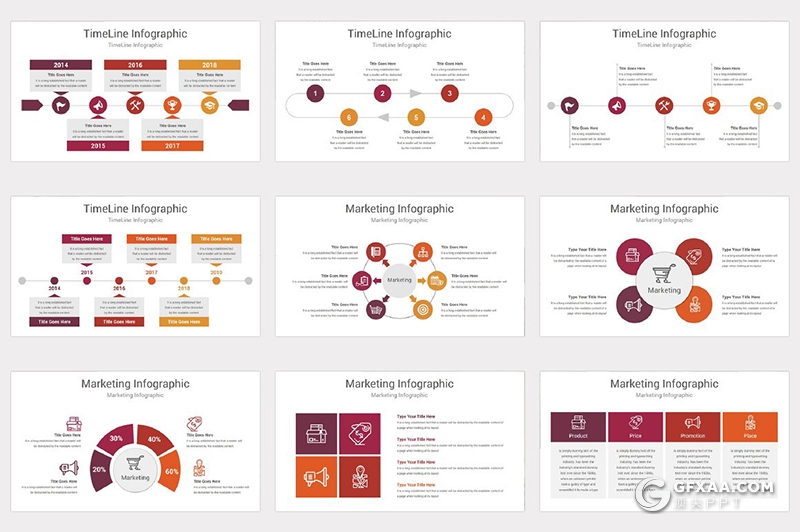 191页国外商务风格企业团队简介发展历程项目合作多用途PPT模板10种配色 - 顶尖PPT