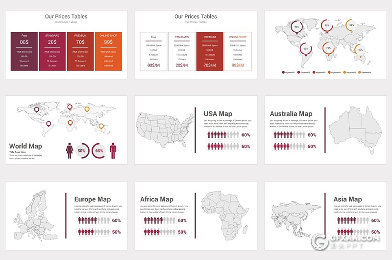191页国外商务风格企业团队简介发展历程项目合作多用途PPT模板10种配色 - 顶尖PPT