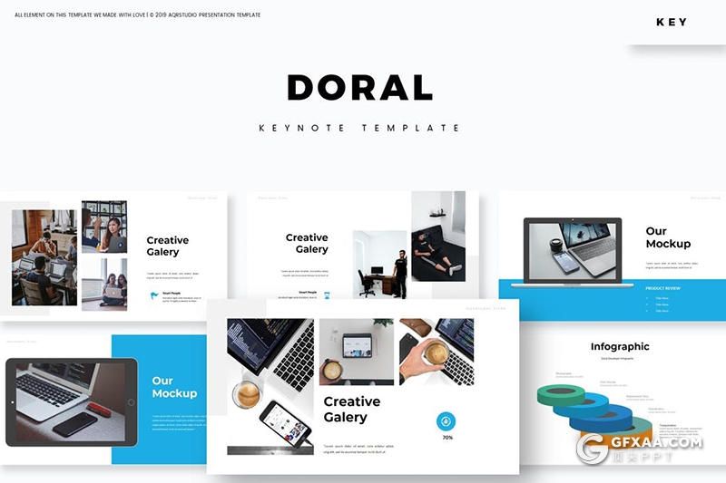 30页国外扁平化企业团队简介keynote模板5种主题配色 - 顶尖PPT