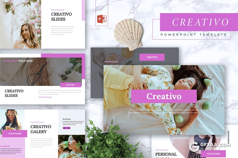 30页简约女性主题PPT模板5种配色 - 顶尖PPT