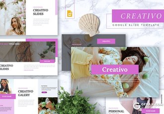30页简约女性主题Google slides模板5种配色 - 顶尖PPT