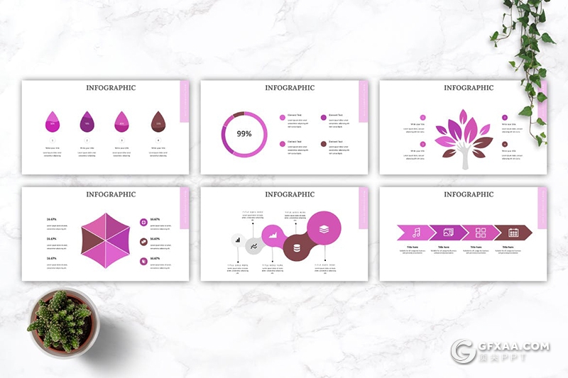 30页简约女性主题PPT模板5种配色 - 顶尖PPT