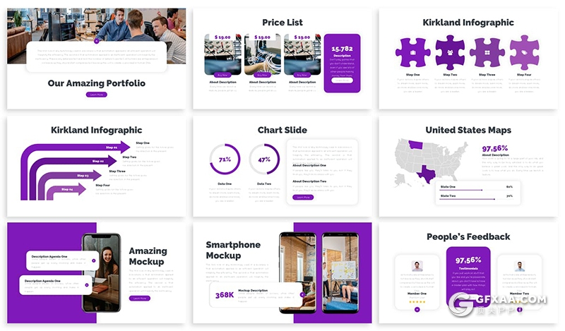 30页国外商务公司会议项目报告商务合作通用Google slides模板5种配色 - 顶尖PPT