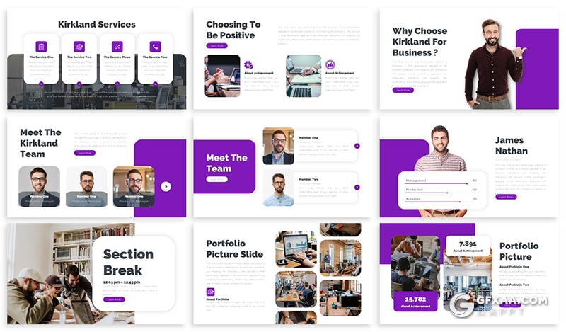 30页国外商务公司会议项目报告商务合作通用Google slides模板5种配色 - 顶尖PPT