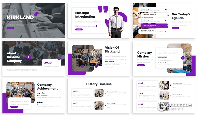 30页国外商务公司会议项目报告商务合作通用Google slides模板5种配色 - 顶尖PPT
