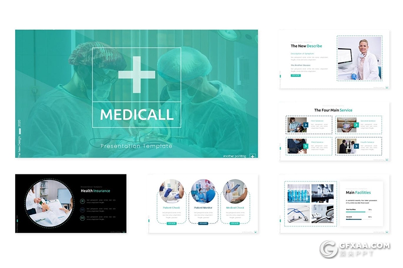 30页医院医疗行业医学研究主题PPT模板5种配色 - 顶尖PPT