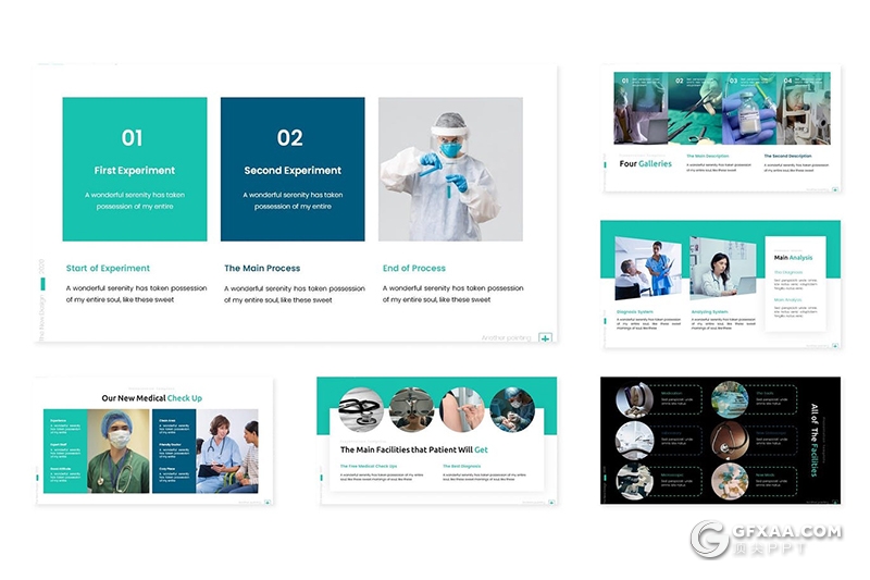 30页医院医疗行业医学研究主题PPT模板5种配色 - 顶尖PPT