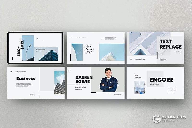 30页极简唯美风格企业图片项目展示PPT模板 - 顶尖PPT