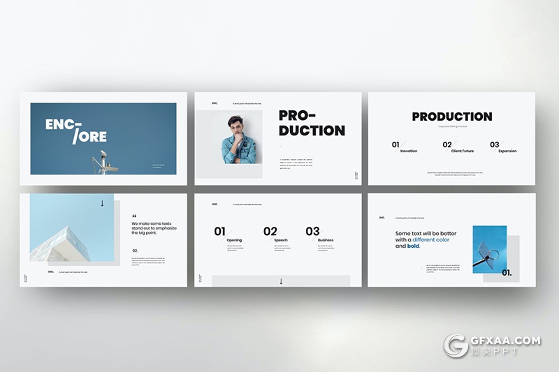 30页极简唯美风格企业图片项目展示PPT模板 - 顶尖PPT