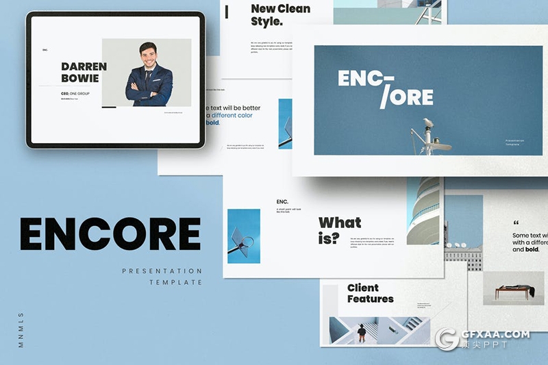 30页极简唯美风格企业图片项目展示PPT模板 - 顶尖PPT