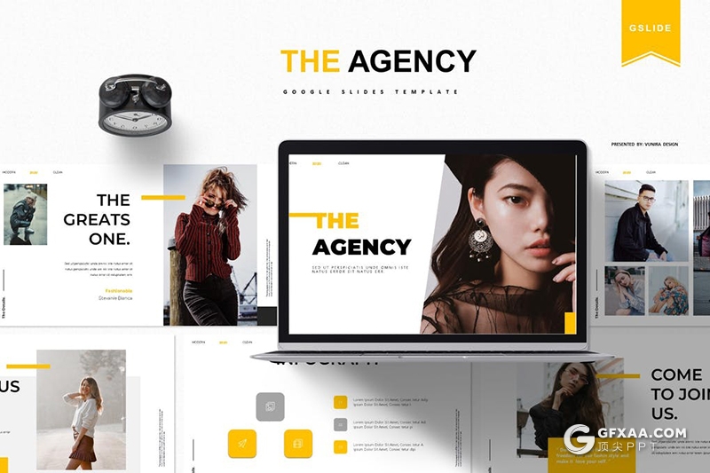 30页极简时尚女性服装市场调研分析Google slides模板5种配色 - 顶尖PPT