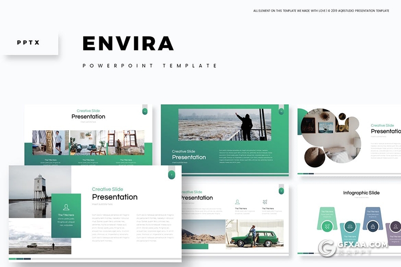 30页绿色渐变简约商务国外PPT模板5种配色 - 顶尖PPT