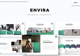30页绿色渐变简约商务国外keynote模板5种配色 - 顶尖PPT
