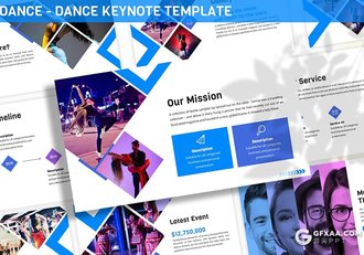 30页街舞时尚舞蹈宣传展示keynote模板5种主题配色 - 顶尖PPT