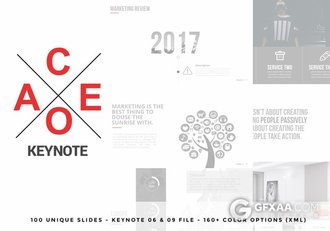 100页极简艺术风格keynote模板 - 顶尖PPT