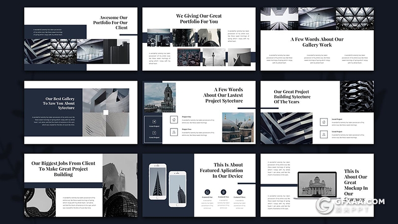 36页简约范国外商务商业项目展示合作Google slides模板 - 顶尖PPT