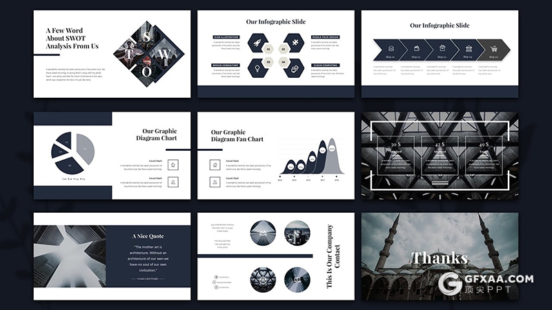 36页简约范国外商务商业项目展示合作Google slides模板 - 顶尖PPT
