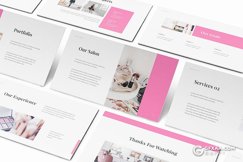 30页粉色女性美容美妆行业主题PPT模板 - 顶尖PPT