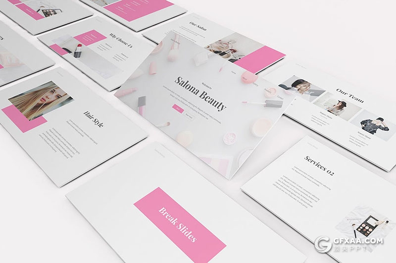 30页粉色女性美容美妆行业主题PPT模板 - 顶尖PPT