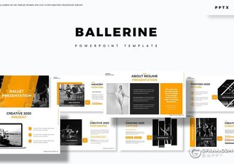 30页5种配色时尚芭蕾舞蹈宣传展示PPT模板 - 顶尖PPT
