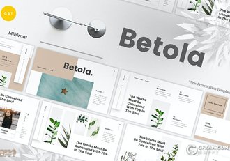 30页极简时尚文艺小清新风格Google slides模板 - 顶尖PPT