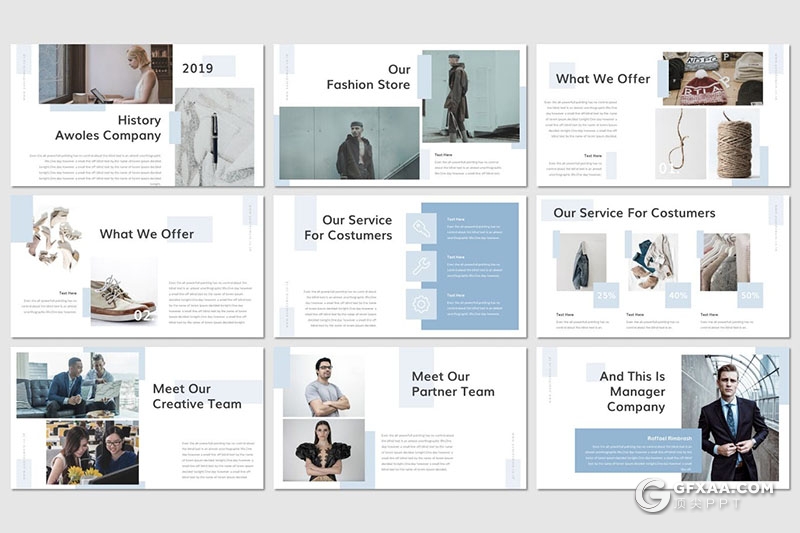 30页极简风格企业团队人员简介商务风格PPT模板 - 顶尖PPT