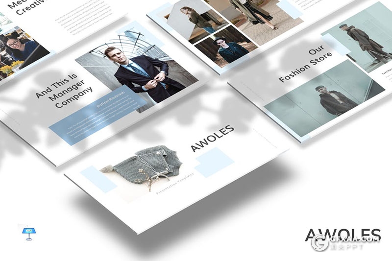 30页极简风格企业团队人员简介商务风格keynote模板 - 顶尖PPT