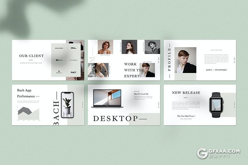 35页极简时尚流行风格Google slides模板 - 顶尖PPT