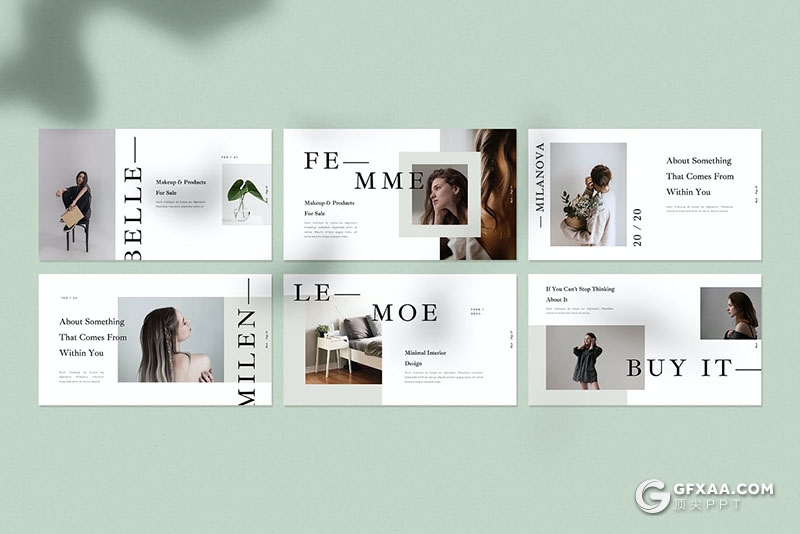 35页极简时尚流行风格Google slides模板 - 顶尖PPT