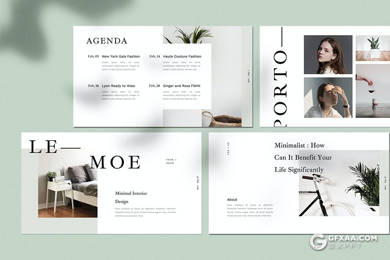 35页极简时尚流行风格Google slides模板 - 顶尖PPT