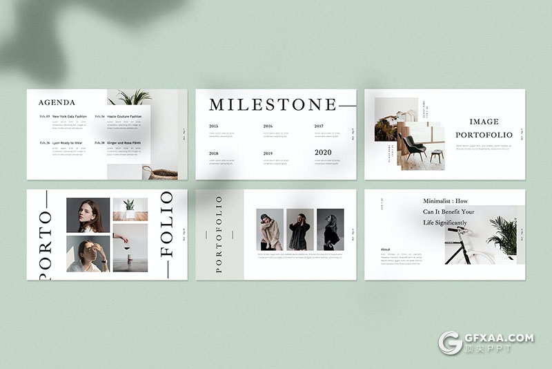 35页极简时尚流行风格Google slides模板 - 顶尖PPT